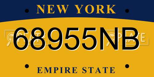 68955NB New York License Plate