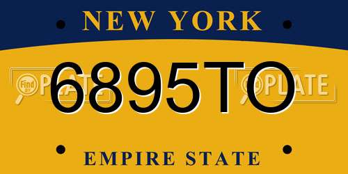 6895TO New York License Plate