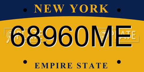 68960ME New York License Plate