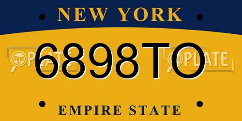6898TO New York License Plate