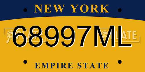 68997ML New York License Plate