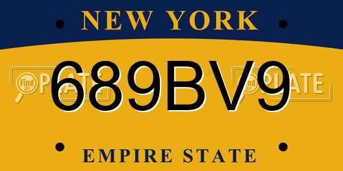 689BV9 New York License Plate