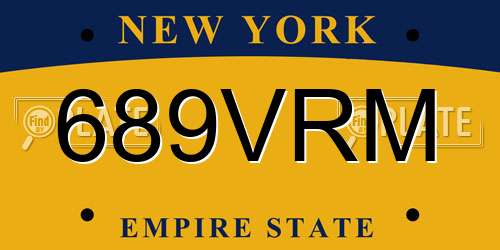 689VRM New York License Plate
