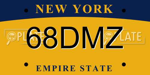 68DMZ New York License Plate