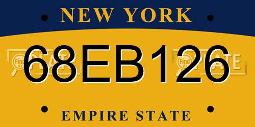 68EB126 New York License Plate