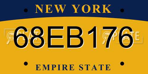 68EB176 New York License Plate