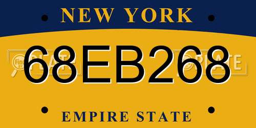 68EB268 New York License Plate