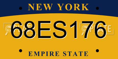 68ES176 New York License Plate