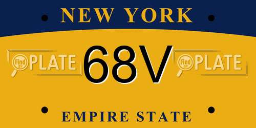 68V New York License Plate