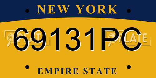 69131PC New York License Plate