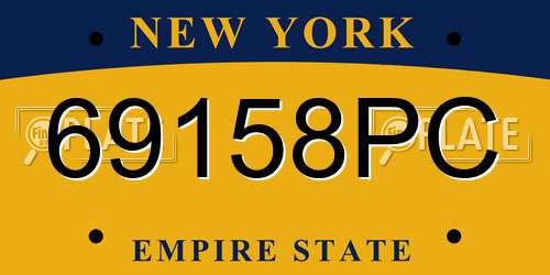 69158PC New York License Plate