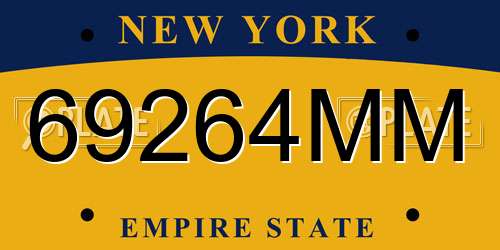 69264MM New York License Plate