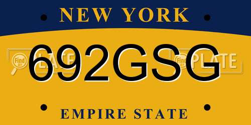 692GSG New York License Plate