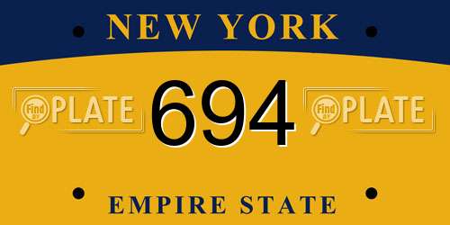 694 New York License Plate