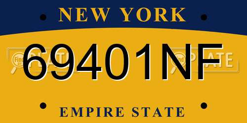 69401NF New York License Plate
