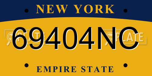 69404NC New York License Plate