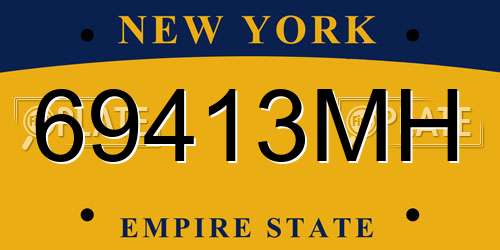 69413MH New York License Plate