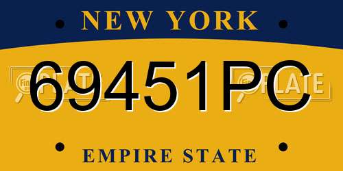 69451PC New York License Plate