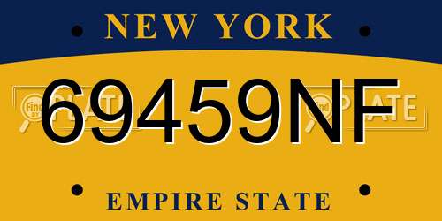 69459NF New York License Plate