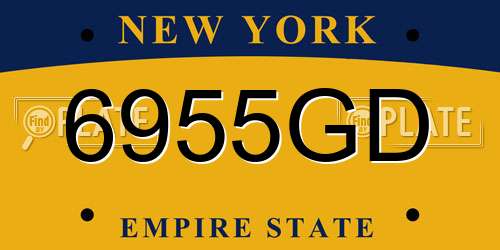 6955GD New York License Plate