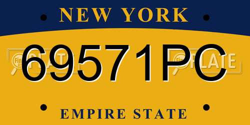 69571PC New York License Plate