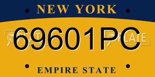 69601PC New York License Plate