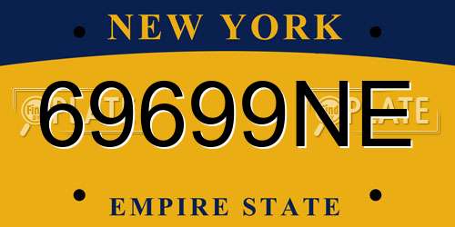 69699NE New York License Plate