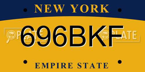 696BKF New York License Plate