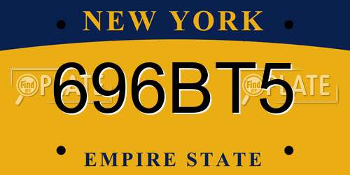696BT5 New York License Plate