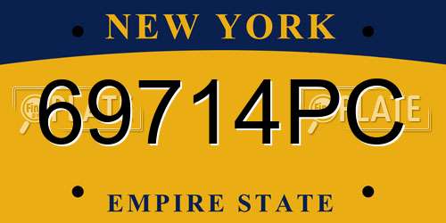 69714PC New York License Plate