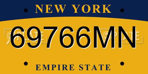 69766MN New York License Plate