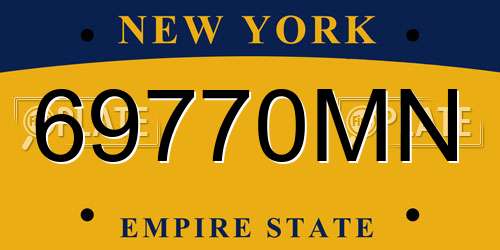 69770MN New York License Plate