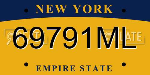 69791ML New York License Plate