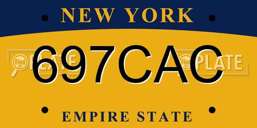 697CAC New York License Plate