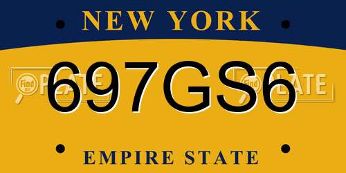 697GS6 New York License Plate