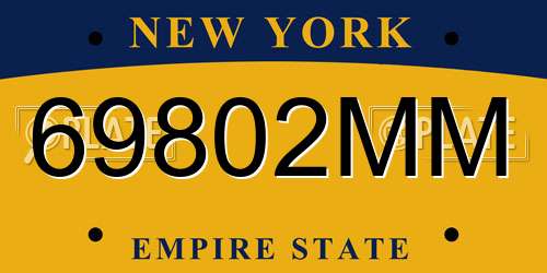 69802MM New York License Plate