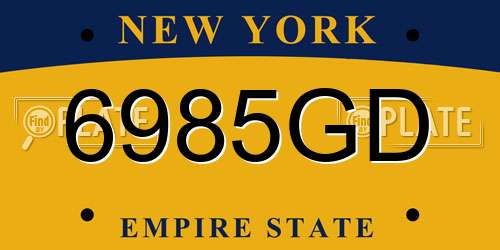6985GD New York License Plate