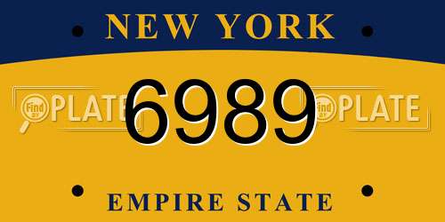 6989 New York License Plate