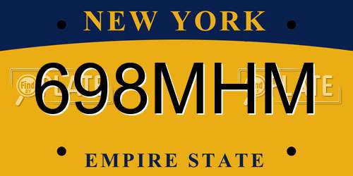 698MHM New York License Plate