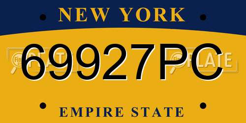 69927PC New York License Plate