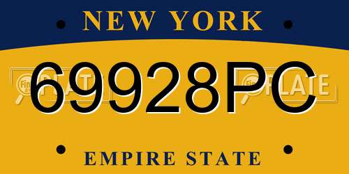 69928PC New York License Plate