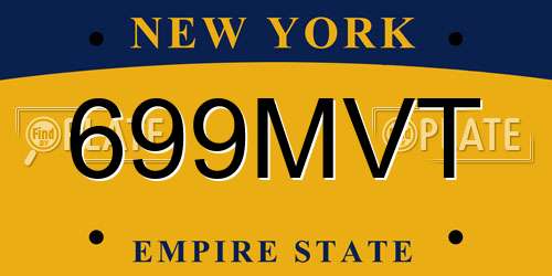 699MVT New York License Plate