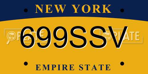 699SSV New York License Plate
