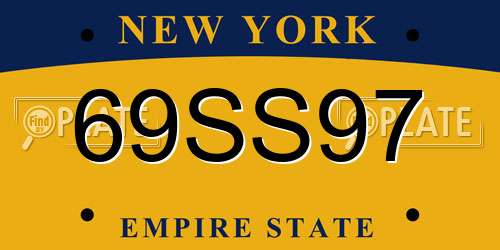 69SS97 New York License Plate
