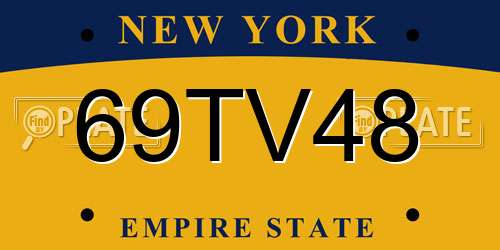 69TV48 New York License Plate