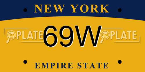 69W New York License Plate