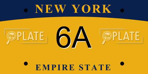 6A New York License Plate