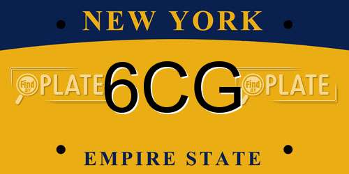 6CG New York License Plate