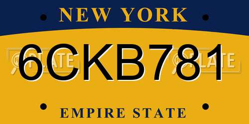 6CKB781 New York License Plate