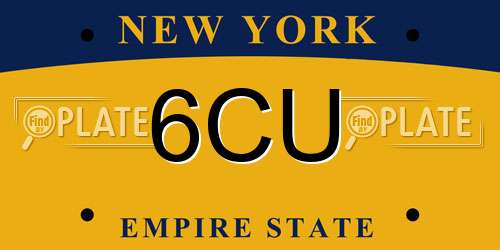 6CU New York License Plate